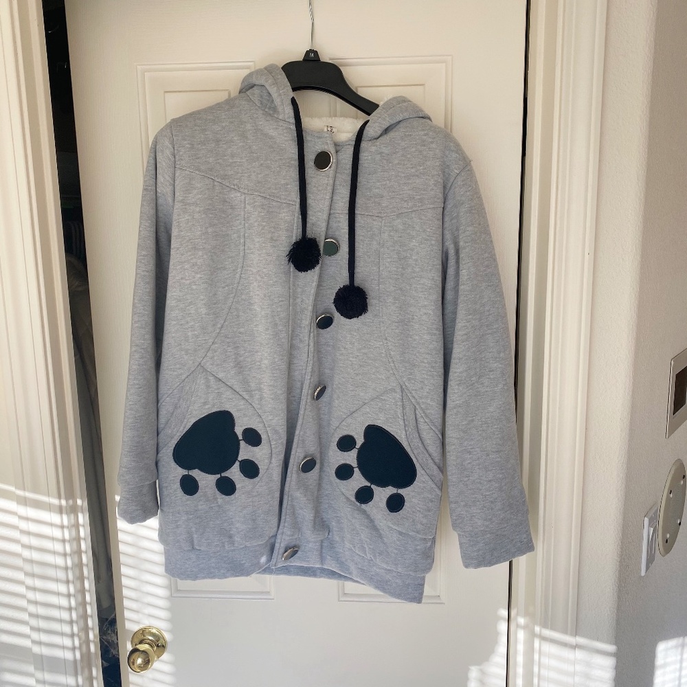 Women's Cute Cat Themed Oversized Jacket